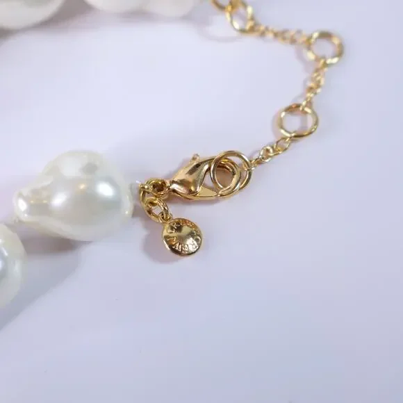 J. CREW Oversized Baroque Pearl Necklace Natural White - Picture 5 of 7